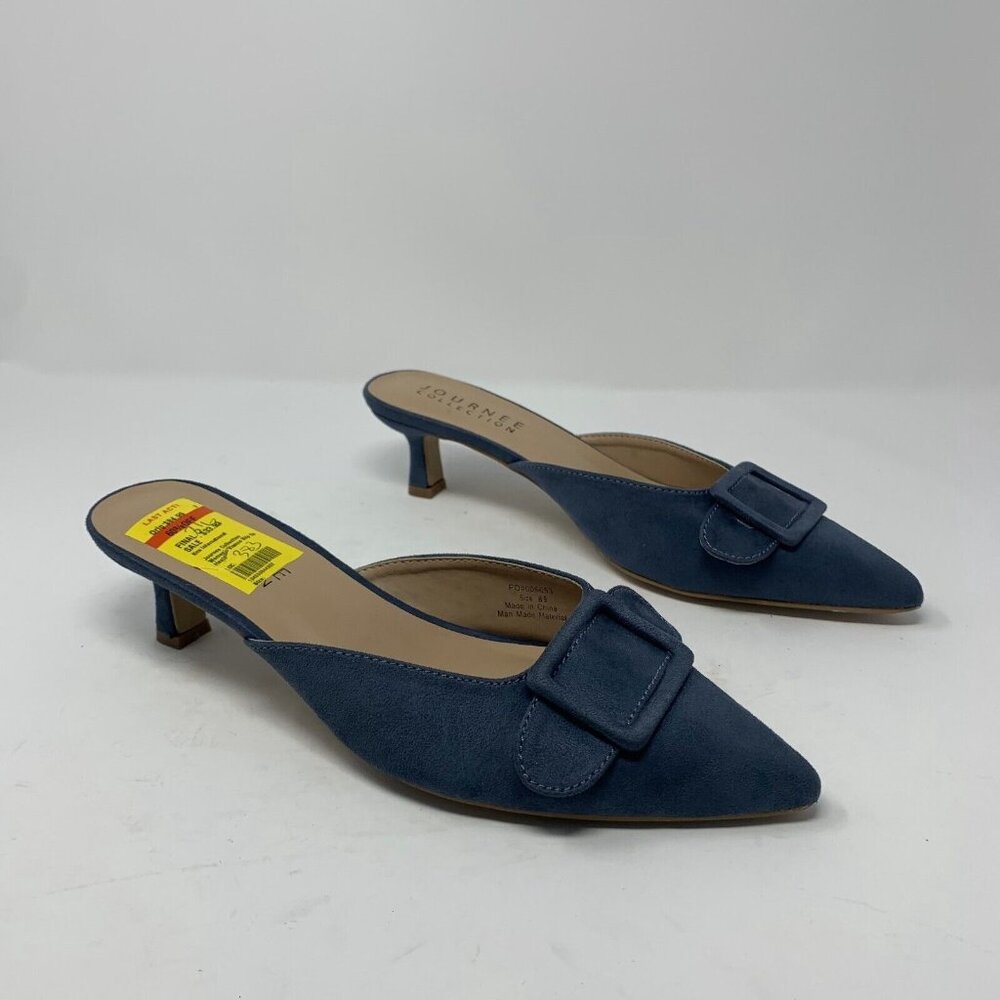 Journee Collection Vianna 006653 Pumps Women's 8.5 Blue Pointed Toe Slip On 8142
